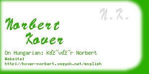 norbert kover business card